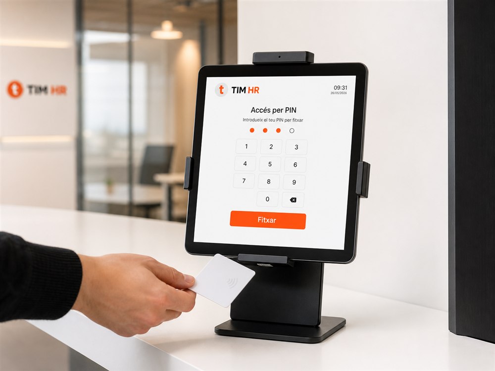 Terminal fix de fitxatge TIM HR amb accés per PIN
